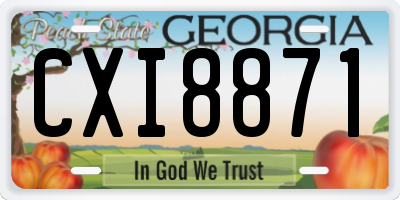 GA license plate CXI8871