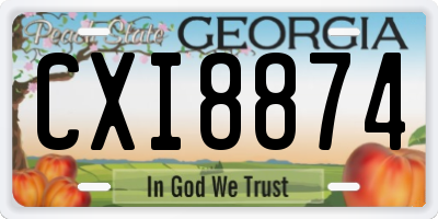 GA license plate CXI8874