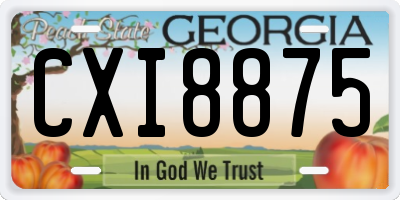 GA license plate CXI8875