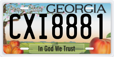 GA license plate CXI8881