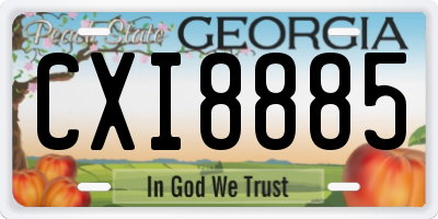 GA license plate CXI8885