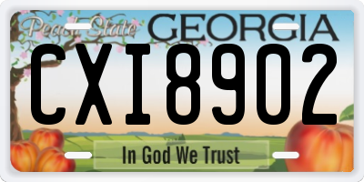 GA license plate CXI8902