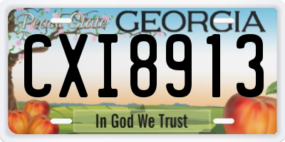GA license plate CXI8913