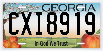 GA license plate CXI8919