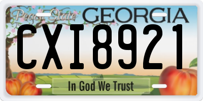 GA license plate CXI8921