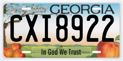 GA license plate CXI8922