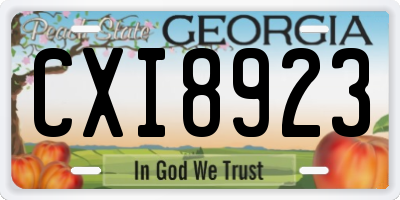 GA license plate CXI8923