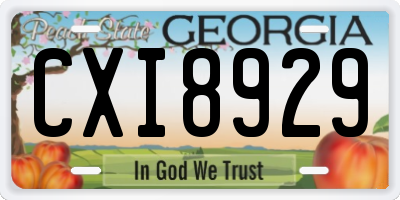 GA license plate CXI8929