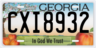 GA license plate CXI8932
