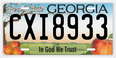 GA license plate CXI8933