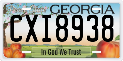 GA license plate CXI8938