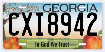 GA license plate CXI8942