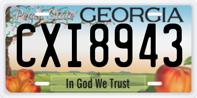 GA license plate CXI8943