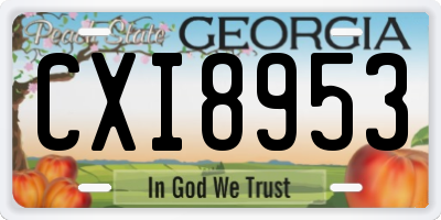 GA license plate CXI8953