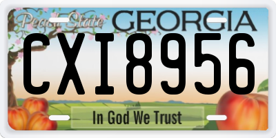 GA license plate CXI8956