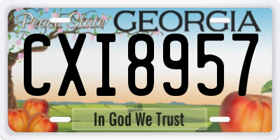 GA license plate CXI8957