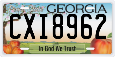 GA license plate CXI8962