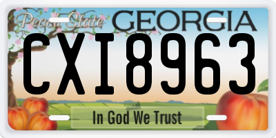 GA license plate CXI8963
