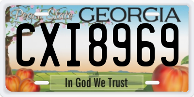 GA license plate CXI8969