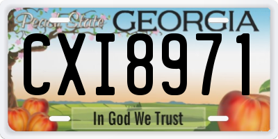 GA license plate CXI8971