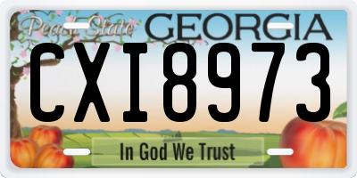 GA license plate CXI8973