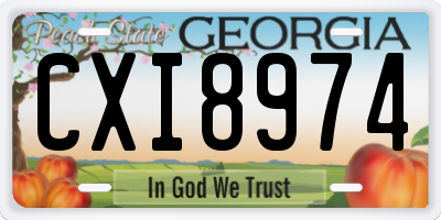 GA license plate CXI8974