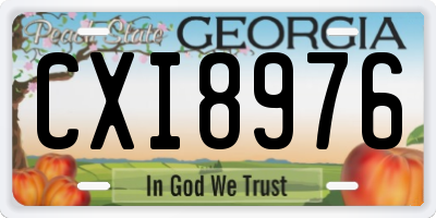 GA license plate CXI8976