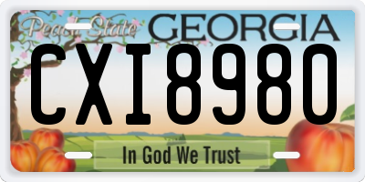 GA license plate CXI8980