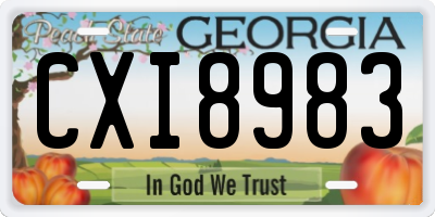GA license plate CXI8983