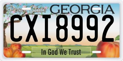 GA license plate CXI8992