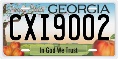 GA license plate CXI9002