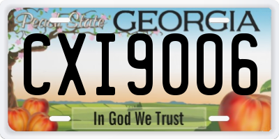 GA license plate CXI9006