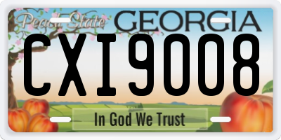GA license plate CXI9008