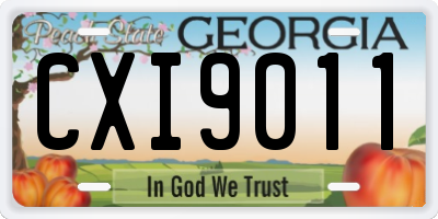 GA license plate CXI9011
