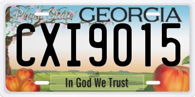 GA license plate CXI9015