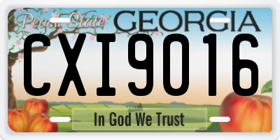 GA license plate CXI9016