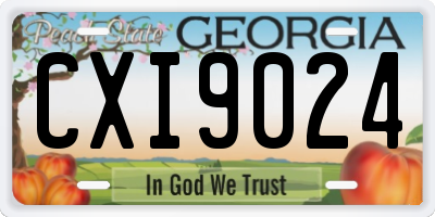 GA license plate CXI9024