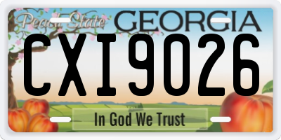 GA license plate CXI9026