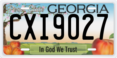 GA license plate CXI9027