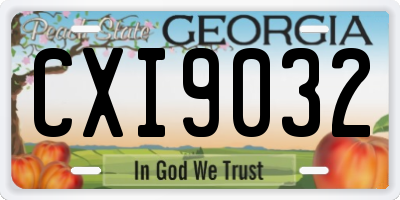 GA license plate CXI9032