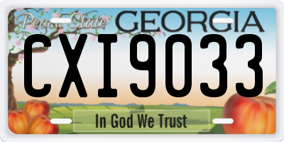 GA license plate CXI9033