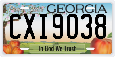 GA license plate CXI9038