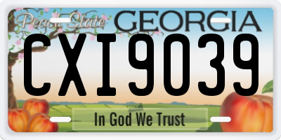 GA license plate CXI9039