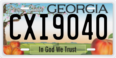 GA license plate CXI9040