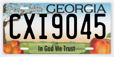 GA license plate CXI9045