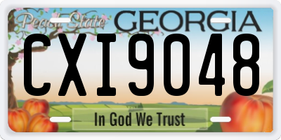 GA license plate CXI9048