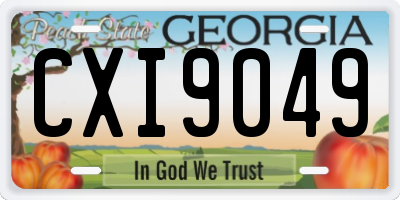 GA license plate CXI9049