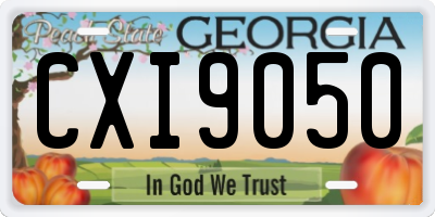 GA license plate CXI9050