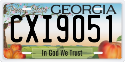 GA license plate CXI9051
