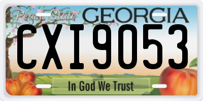 GA license plate CXI9053